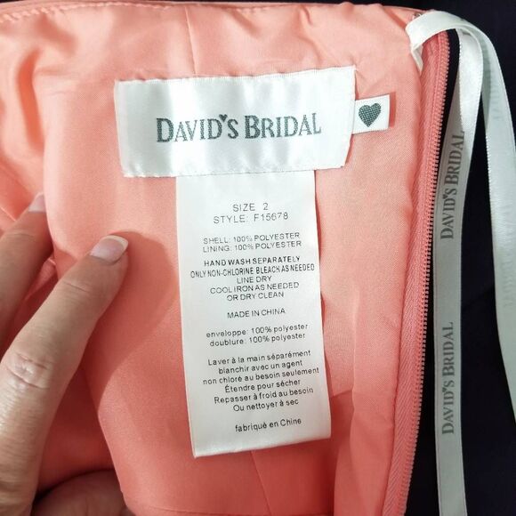 David's Bridal Strapless Hi Lo Chiffon Special Occasion Prom Dress sz 2 NEW! - Picture 12 of 12